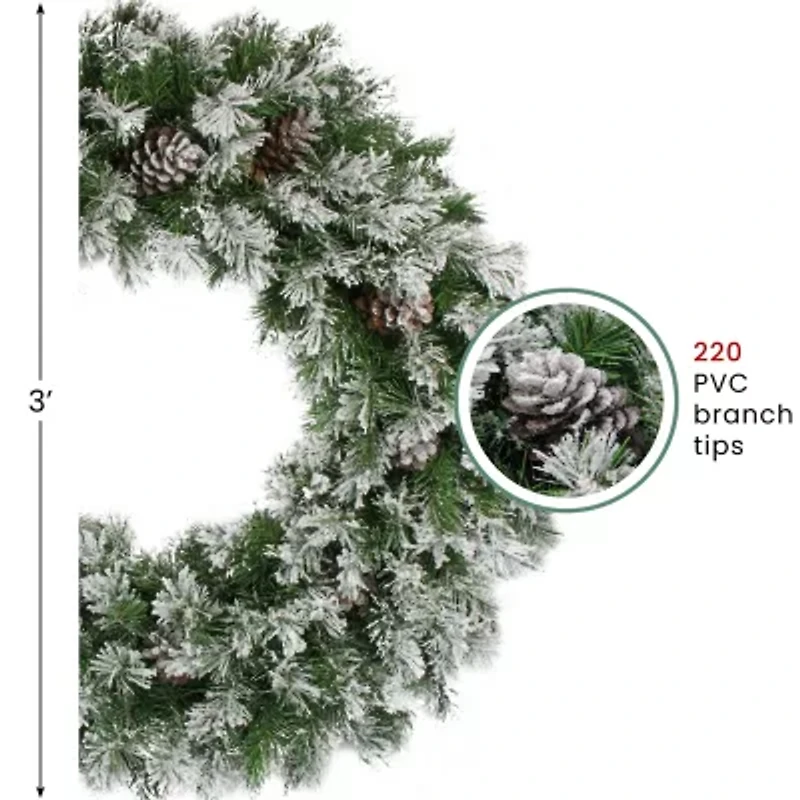 Northlight Snow Flocked Angel Pine Wreath