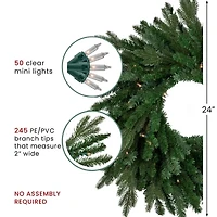 Northlight Grande Spruce Pre-Lit Wreath