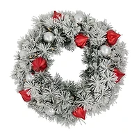 Northlight Snowy Bristle Pine Pre-Lit Wreath