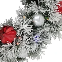Northlight Snowy Bristle Pine Pre-Lit Wreath