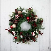 Northlight Ornament And Pinecone Pine Unlit Wreath