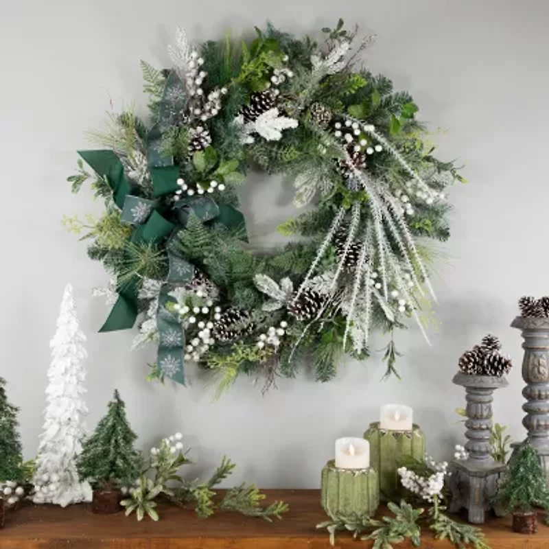 Northlight 36in Frosted Unlit Wreath