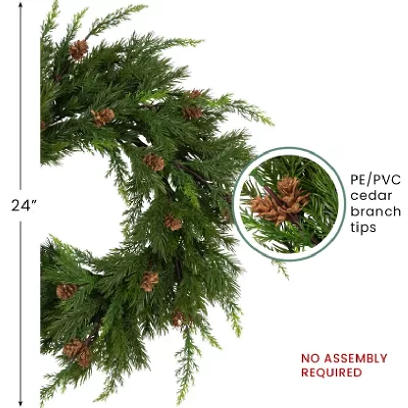 Northlight Cypress And Pine Cone   Unlit Wreath