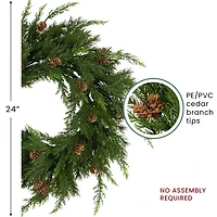 Northlight Cypress And Pine Cone   Unlit Wreath