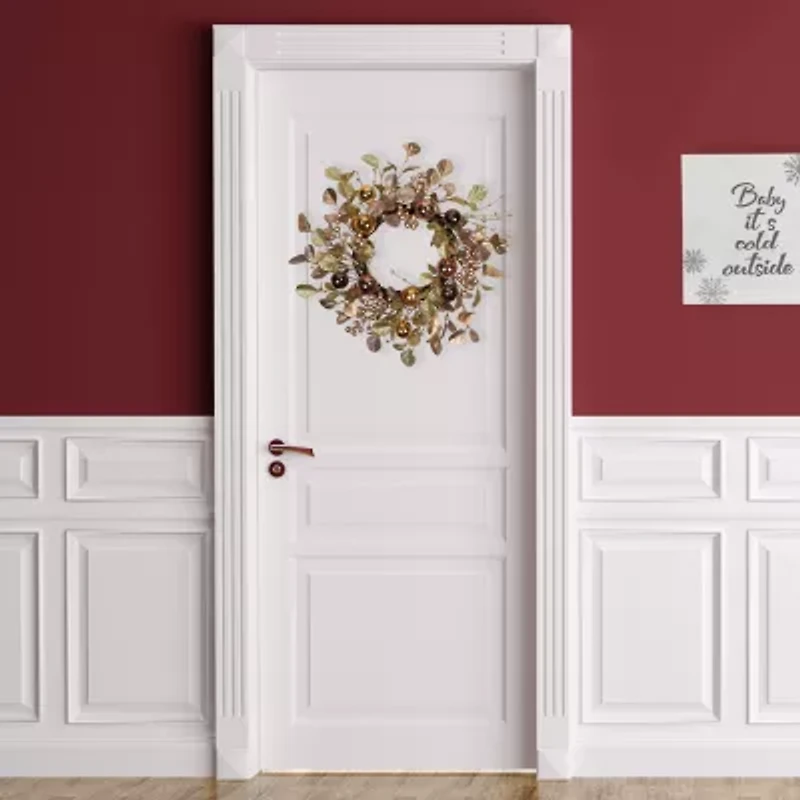 Northlight Ball  Glittered Wreath