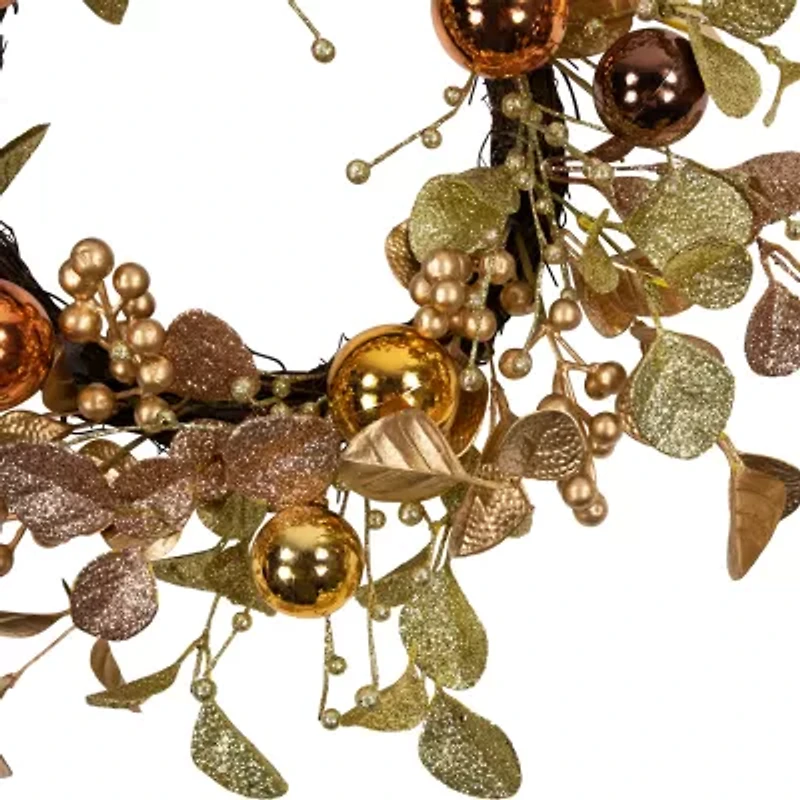 Northlight Ball  Glittered Wreath