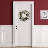 Northlight Glittered Berries And Eucalyptus Wreath