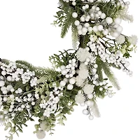 Northlight Glittered Berries And Eucalyptus Wreath