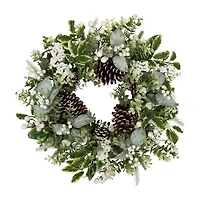 Northlight Frosted Pinecones And Berries Wreath