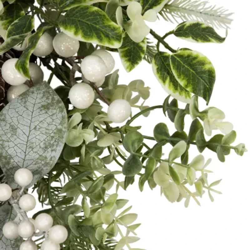 Northlight Frosted Pinecones And Berries Wreath