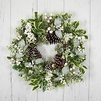 Northlight Frosted Pinecones And Berries Wreath