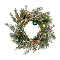 Northlight Ornaments And Berries Glittered Wreath