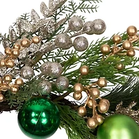 Northlight Ornaments And Berries Glittered Wreath