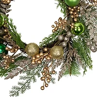 Northlight Ornaments And Berries Glittered Wreath