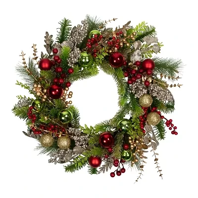 Northlight Glittered S And Berries Wreath