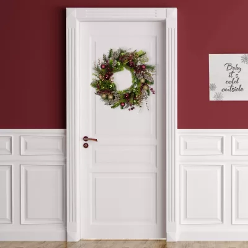 Northlight Glittered S And Berries Wreath
