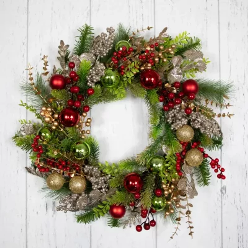 Northlight Glittered S And Berries Wreath