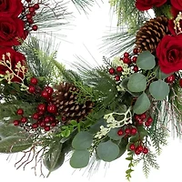 Northlight 30in Roses And Berries Unlit Wreath