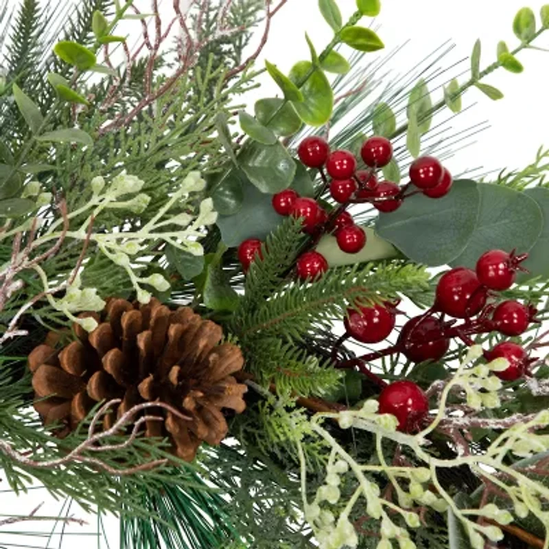 Northlight 30in Roses And Berries Unlit Wreath