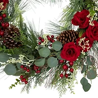 Northlight 30in Roses And Berries Unlit Wreath