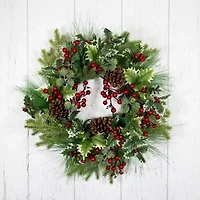 Northlight Frosted Thistle And Pine Wreath