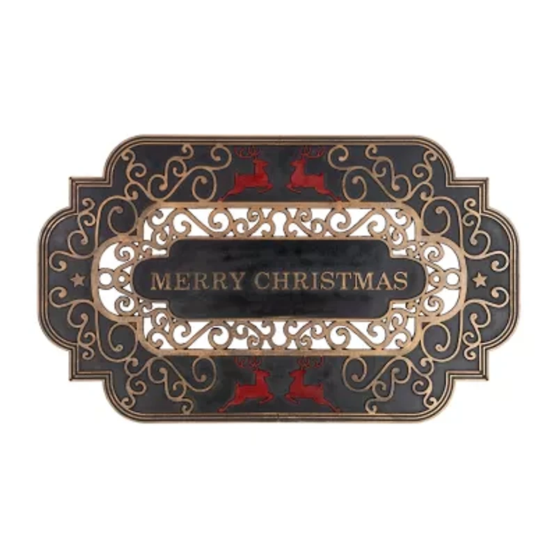 Northlight Black And Copper Merry Indoor Rectangular Doormat