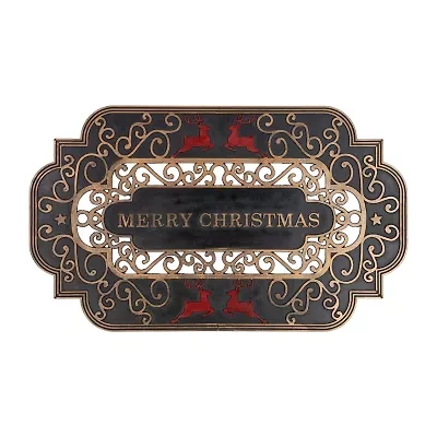 Northlight Black And Copper Merry Indoor Rectangular Doormat
