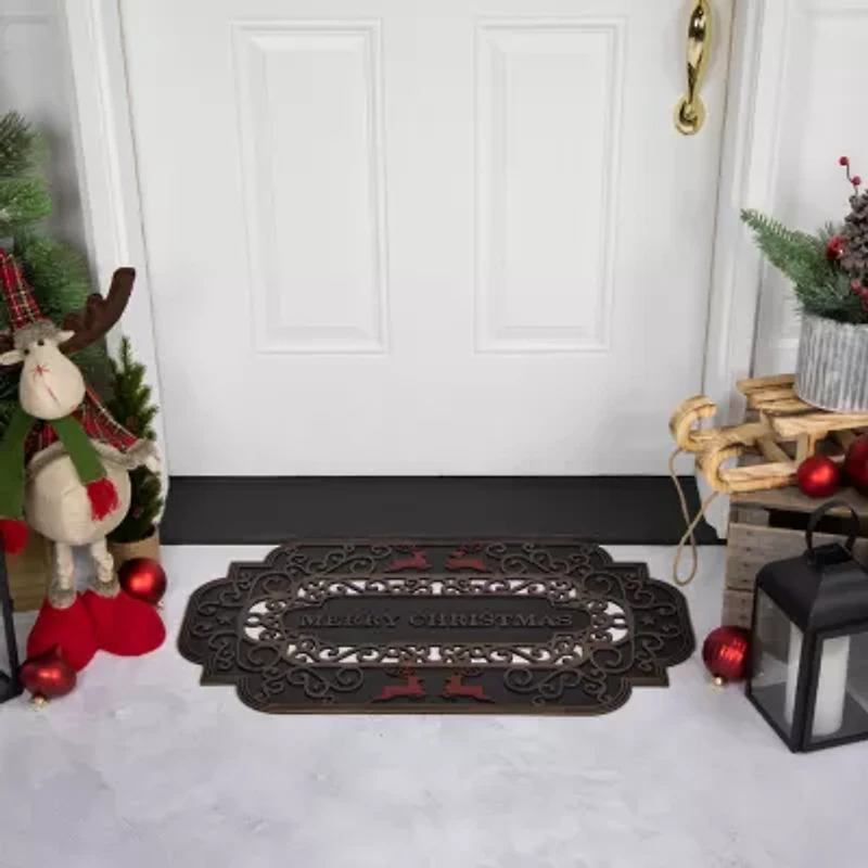 Northlight Black And Copper Merry Indoor Rectangular Doormat