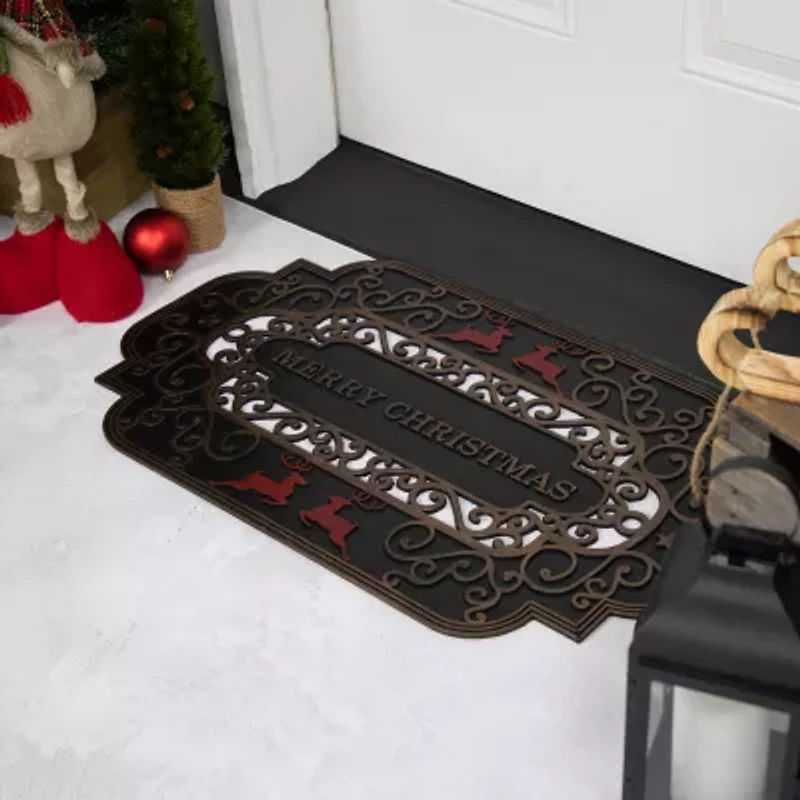Northlight Black And Copper Merry Indoor Rectangular Doormat