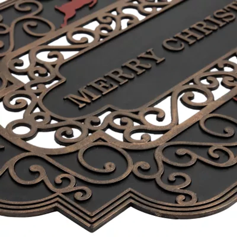 Northlight Black And Copper Merry Indoor Rectangular Doormat
