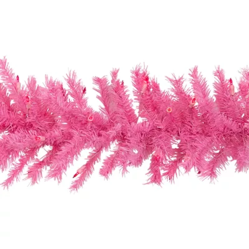 Northlight Spruce Artificial Pink Lights Pre-Lit Christmas Outdoor Garland