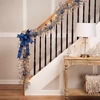 Northlight Silver Tinsel Clear Lights Pre-Lit Christmas Outdoor Garland