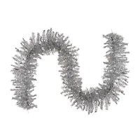 Northlight Silver Tinsel Clear Lights Pre-Lit Christmas Outdoor Garland