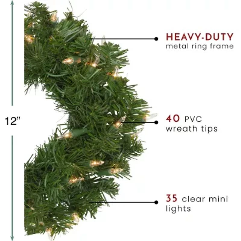 Northlight Deluxe Windsor Pine With Clear Lights Pre-Lit Wreath