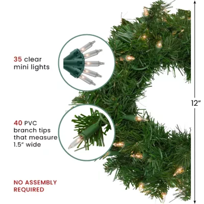 Northlight Deluxe Windsor Pine With Clear Lights Pre-Lit Wreath