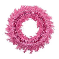 Northlight Pink Spruce With Lights Pre-Lit Wreath