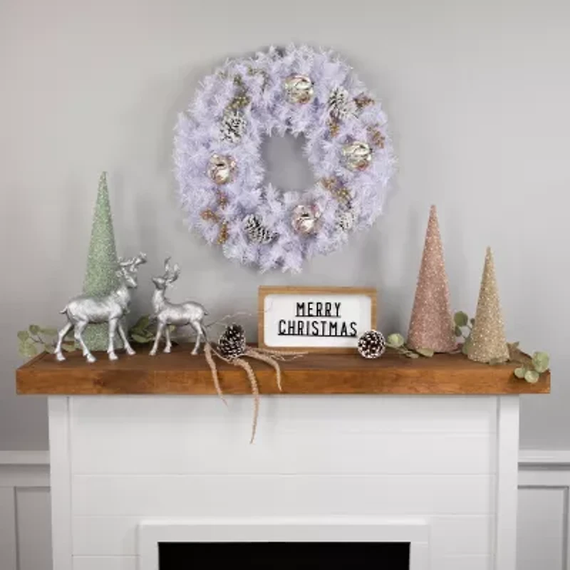 Northlight Icy White Spruce Unlit Wreath