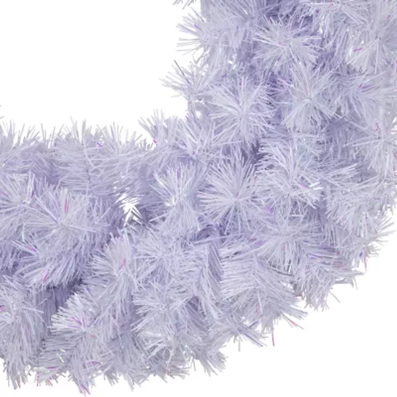 Northlight Icy White Spruce Unlit Wreath