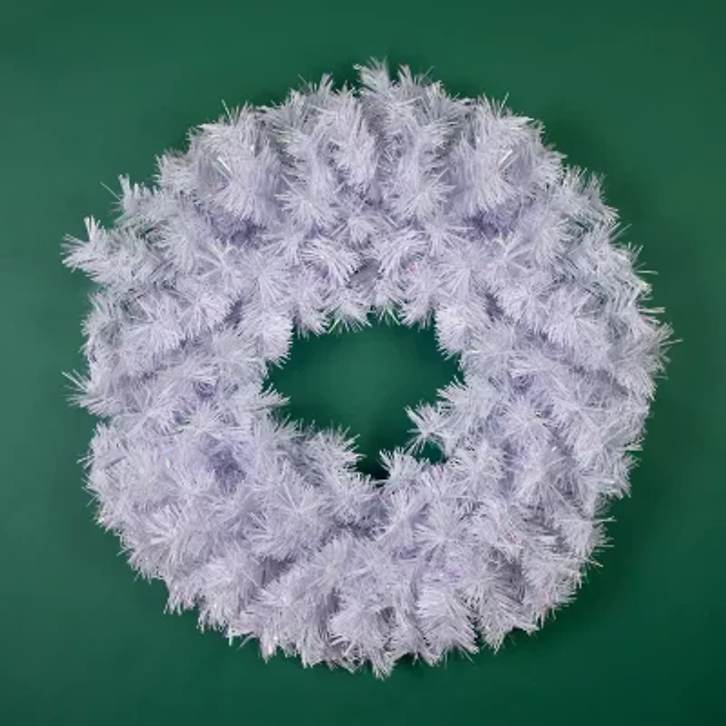 Northlight Icy White Spruce Unlit Wreath