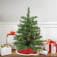 Northlight Canadian Pine With Warm Clear Lights 2 Foot Pre-Lit Pine Christmas Tree