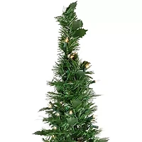 Northlight Holly Leaf Pop-Up With Clear Lights 6 Foot Pre-Lit Christmas Tree