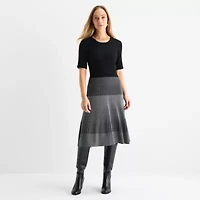 Liz Claiborne Womens Elbow Sleeve Midi Sweater Dress