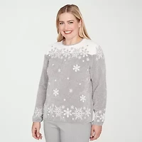 Alfred Dunner Stockbridge Womens Crew Neck Long Sleeve Pullover Sweater