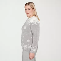 Alfred Dunner Stockbridge Womens Crew Neck Long Sleeve Pullover Sweater