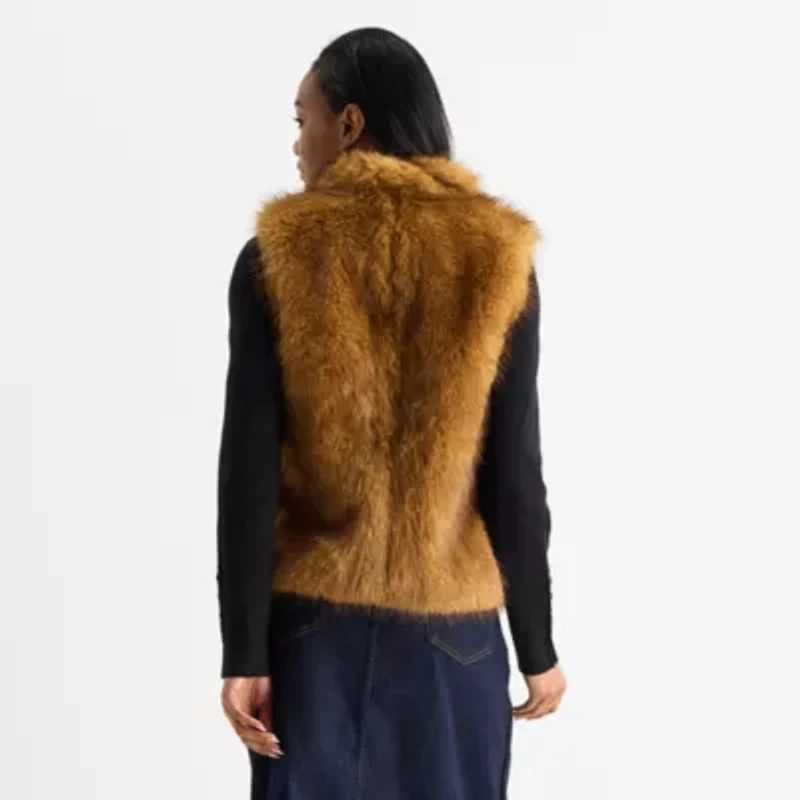 Liz Claiborne Womens Mock Neck Sleeveless Vest