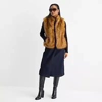 Liz Claiborne Womens Mock Neck Sleeveless Vest