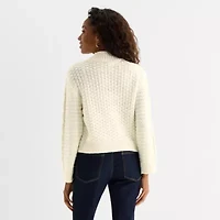 St. John's Bay Womens Mock Neck Long Sleeve Pullover Sweater