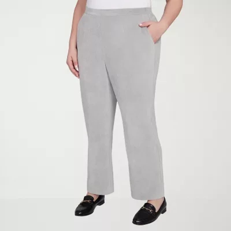 Alfred Dunner Stockbridge Womens Plus Short Mid Rise Straight Corduroy Pant