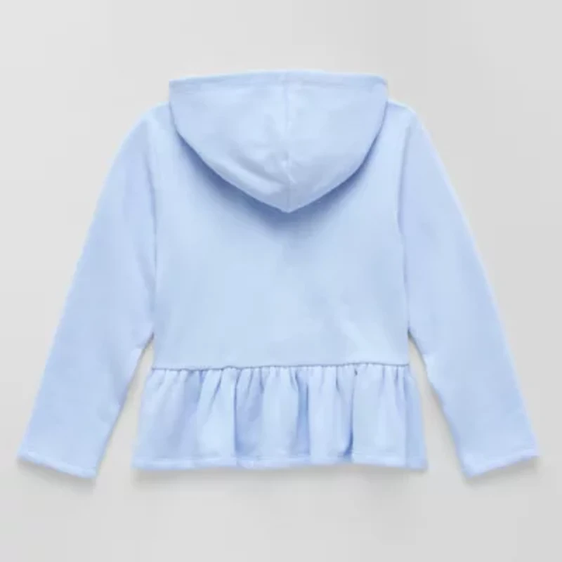 Disney Collection Little & Big Kid Girls Long Sleeve Elsa Fleece Hoodie
