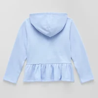 Disney Collection Little & Big Kid Girls Long Sleeve Elsa Fleece Hoodie
